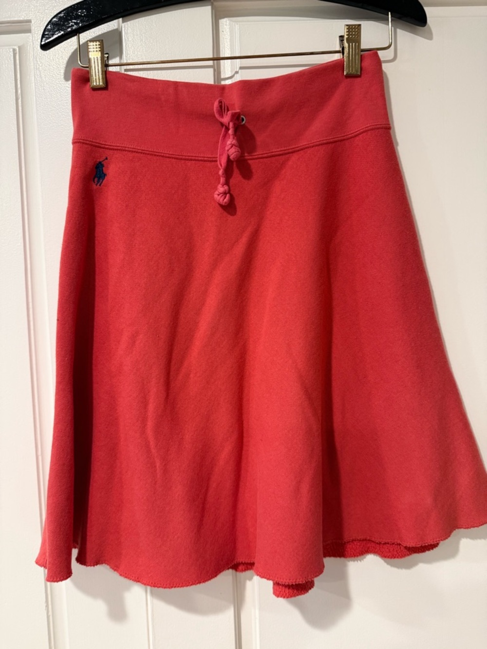 Ralph Lauren Coral-Red Drawstring Circle Skirt